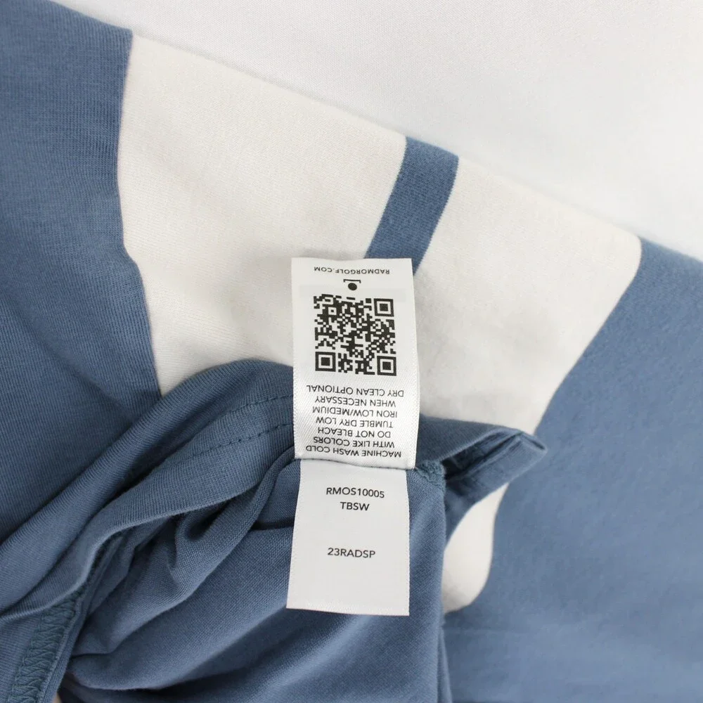 Radmor Pullover Mens XXL Blue Striped Quarter Zip Pima Cotton Golf Mock